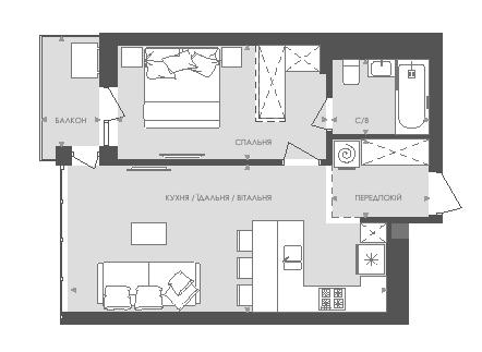 1-комнатная 46.7 м² в ЖК Avalon Light от застройщика, Львов