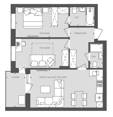 2-комнатная 67.25 м² в ЖК Avalon Light от застройщика, Львов