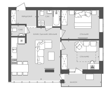 2-комнатная 62.91 м² в ЖК Avalon Light от застройщика, Львов