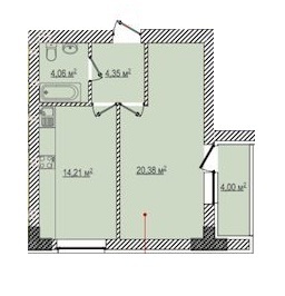 1-комнатная 45 м² в ЖК Berlin House от 25 050 грн/м², Харьков