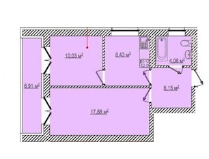 2-комнатная 50 м² в ЖК Berlin House от застройщика, Харьков