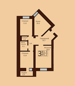 3-комнатная 81.3 м² в ЖК Borispol Grand от 17 000 грн/м², г. Борисполь