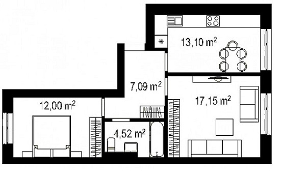 2-комнатная 53.86 м² в ЖК Белый Шоколад.Center от 10 320 грн/м², с. Белогородка