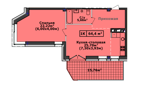 1-кімнатна 64.4 м² в ЖК Comfort City Рибінський від 23 500 грн/м², Дніпро