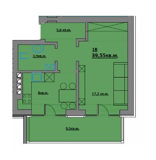 1-кімнатна 39.55 м² в ЖК Вільямс Авеню від 23 850 грн/м², Київ