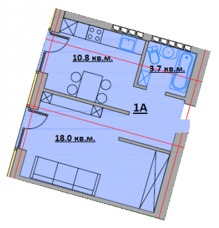 1-комнатная 32.5 м² в ЖК Вильямс Авеню от 23 850 грн/м², Киев