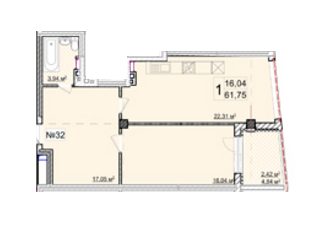 1-комнатная 61.75 м² в ЖК Costa fontana от 39 210 грн/м², Одесса