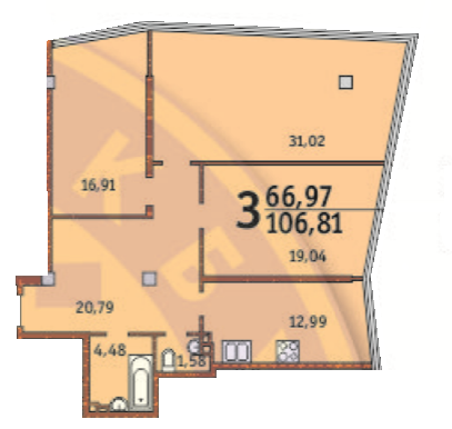 3-кімнатна 106.81 м² в ЖК Costa fontana від 35 940 грн/м², Одеса