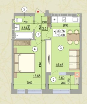 1-комнатная 39.76 м² в ЖК Forest Park от 21 000 грн/м², Киев