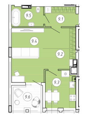 1-комнатная 46.95 м² в ЖК Forum Apartments от 39 550 грн/м², Львов