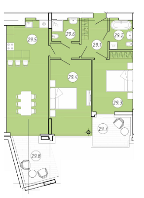 1-комнатная 83.4 м² в ЖК Forum Apartments от 42 650 грн/м², Львов