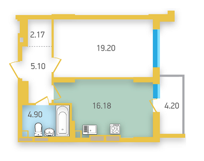 1-комнатная 45.02 м² в ЖК Friendly House от 23 600 грн/м², Киев