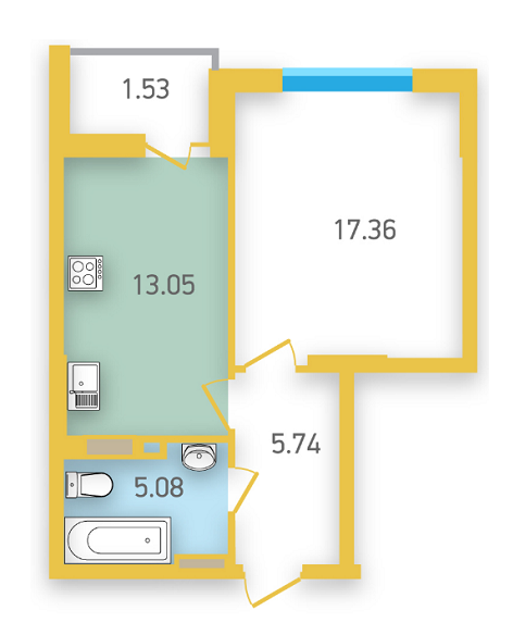 1-комнатная 42.76 м² в ЖК Friendly House от 23 600 грн/м², Киев