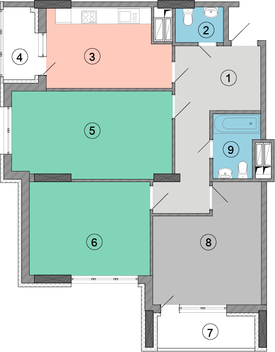 3-кімнатна 92.5 м² в ЖК Geneva від 23 400 грн/м², Київ