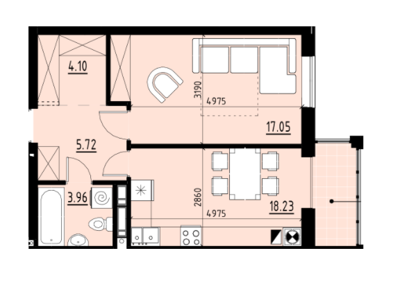 1-комнатная 49.06 м² в ЖК Globus Comfort от 12 900 грн/м², Львов