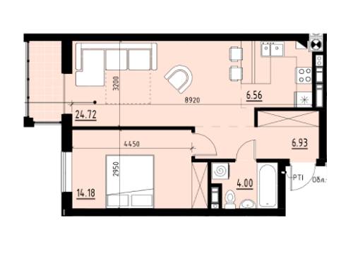 1-комнатная 56.39 м² в ЖК Globus Comfort от 12 900 грн/м², Львов