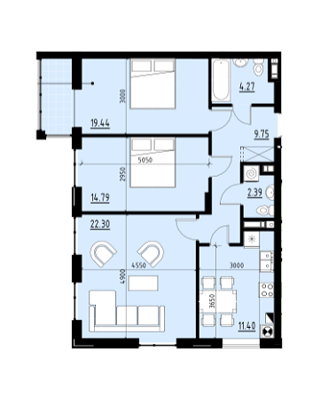 3-комнатная 84.44 м² в ЖК Globus Comfort от 13 250 грн/м², Львов