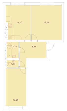 2-кімнатна 58.9 м² в ЖК Green Yard від забудовника, м. Ірпінь