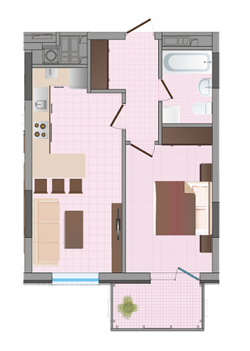 1-комнатная 47.63 м² в ЖК Greenville House от 16 870 грн/м², Львов