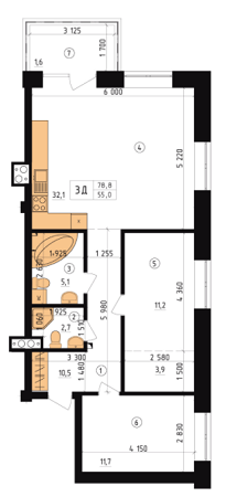 3-кімнатна 78.8 м² в ЖК Henesi House від 17 580 грн/м², Київ