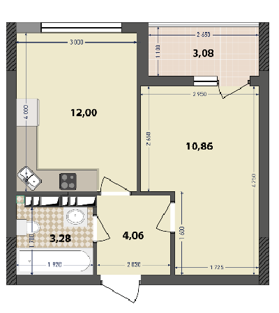 1-кімнатна 33.28 м² в ЖК IL Patio від 18 000 грн/м², Київ