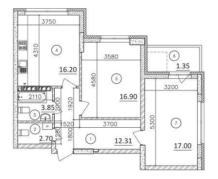 2-кімнатна 70.31 м² в ЖК Karaway Tower від забудовника, Київ