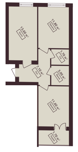 2-кімнатна 50.5 м² в ЖК Мюллер Хаус від 17 950 грн/м², с. Петропавлівська Борщагівка