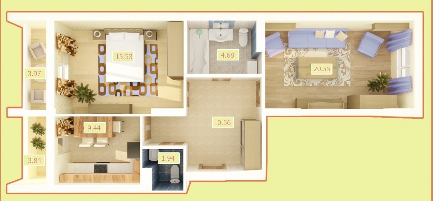 2-комнатная 66.6 м² в ЖК Palladium от 16 000 грн/м², г. Бровары