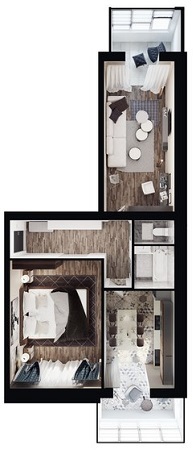 2-кімнатна 77.73 м² в ЖК River Town від забудовника, Харків