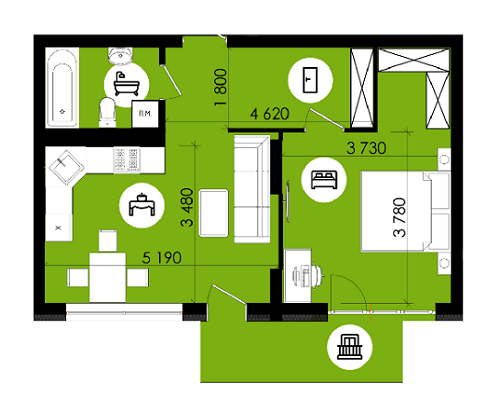 1-кімнатна 49.53 м² в ЖК Royal Park від 13 600 грн/м², м. Дубляни