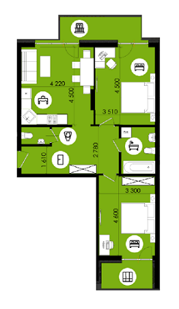 2-кімнатна 77.49 м² в ЖК Royal Park від 13 600 грн/м², м. Дубляни