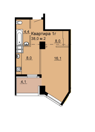 1-кімнатна 38 м² в ЖК SkyCity від забудовника, Дніпро