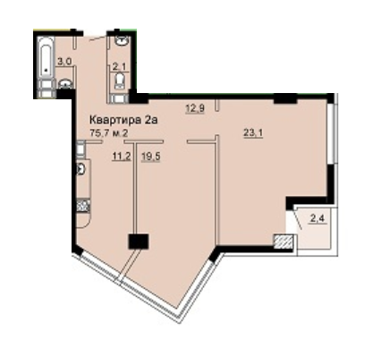 2-комнатная 75.7 м² в ЖК SkyCity от 13 000 грн/м², Днепр