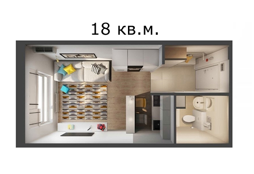 1-комнатная 18 м² в ЖК Smart House от 38 890 грн/м², Киев