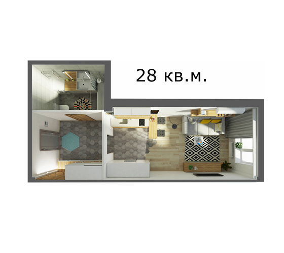 1-комнатная 28 м² в ЖК Smart House от 38 890 грн/м², Киев