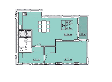 1-комнатная 64.96 м² в ЖК Strim Towers от застройщика, Львов