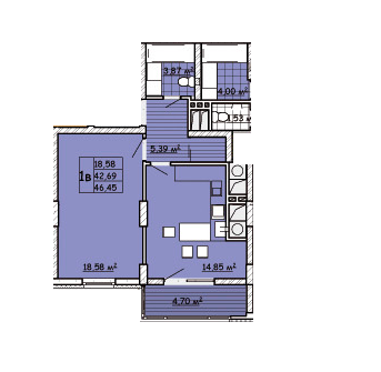 1-кімнатна 46.45 м² в ЖК Strim Towers від забудовника, Львів