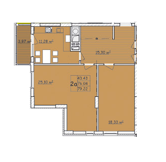 2-комнатная 79.22 м² в ЖК Strim Towers от застройщика, Львов