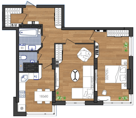 2-кімнатна 72.1 м² в ЖК SunCity від 18 070 грн/м², Одеса