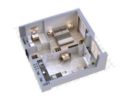 1-комнатная 39 м² в ЖК Teleskop от 19 330 грн/м², Киев