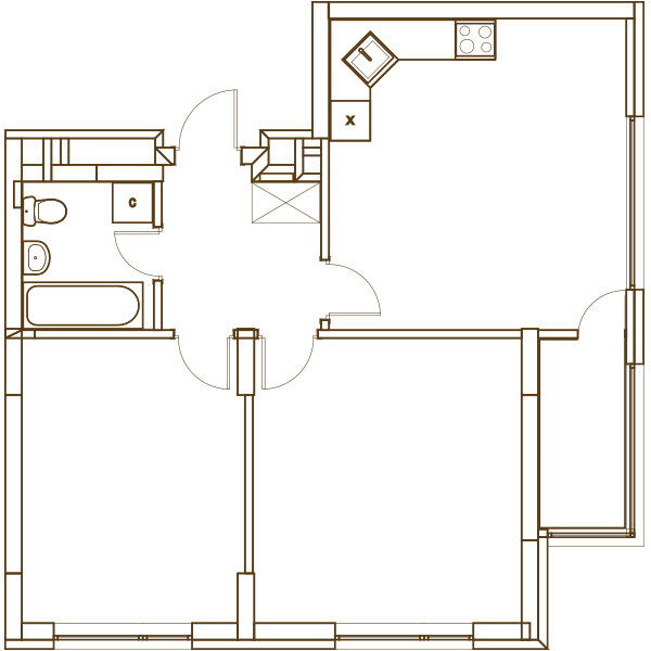 2-кімнатна 64.47 м² в ЖК Варшавський Мікрорайон від 15 500 грн/м², Київ