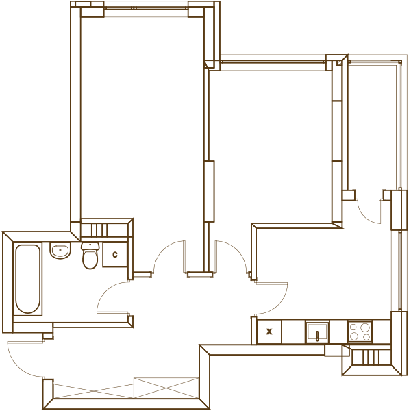 2-кімнатна 58.23 м² в ЖК Варшавський Мікрорайон від 15 500 грн/м², Київ