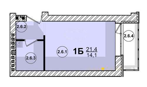 1-комнатная 21.4 м² в ЖК Villa Sofia от застройщика, с. Софиевская Борщаговка