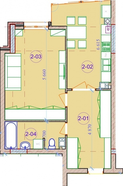 1-комнатная 35 м² в ЖСК Перспектива от застройщика, Черновцы