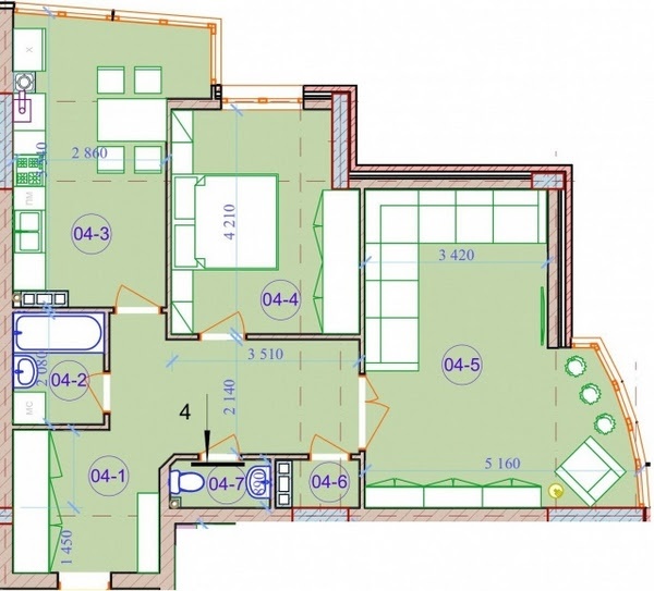 2-комнатная 75 м² в ЖСК Перспектива от застройщика, Черновцы