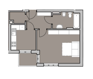 1-кімнатна 40 м² в КБ Modern Lux від забудовника, Львів