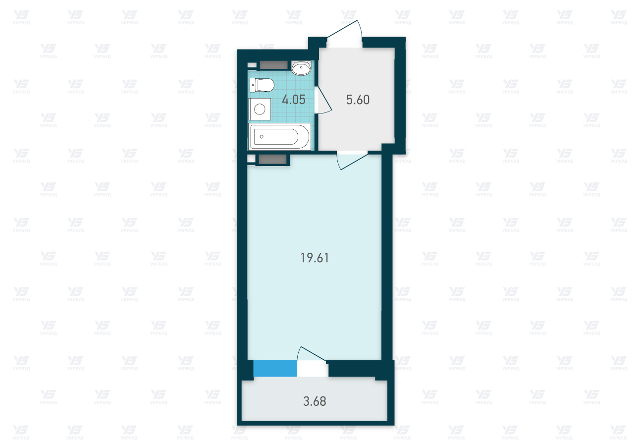 Студия 32.94 м² в ЖК GENESIS от 27 787 грн/м², Киев