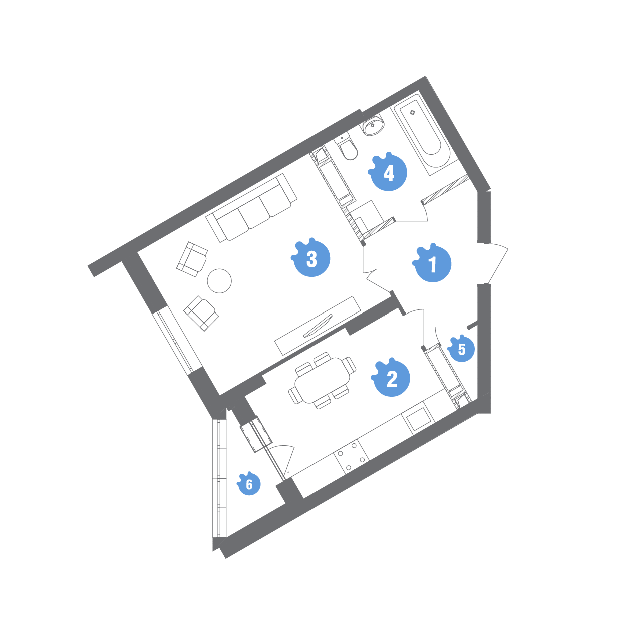 1-кімнатна 46.88 м² в ЖК Family & Friends від 20 000 грн/м², Київ