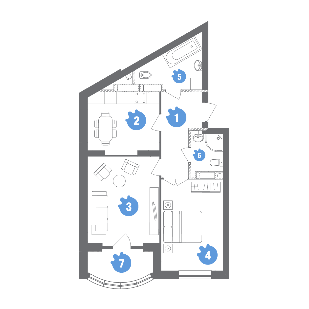2-комнатная 63.86 м² в ЖК Family & Friends от 22 000 грн/м², Киев