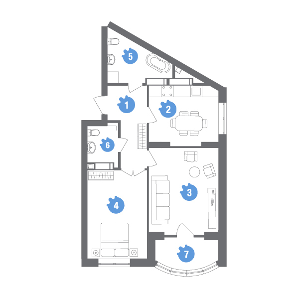 2-комнатная 63.86 м² в ЖК Family & Friends от 29 000 грн/м², Киев